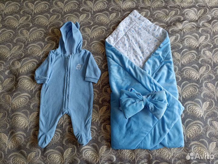 Конверт одеяло на выписку + комбинезон