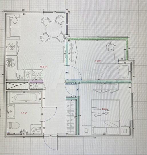 1-к. квартира, 36,2 м², 12/19 эт.