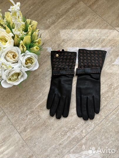 Перчатки женские кожаные с подкладкой