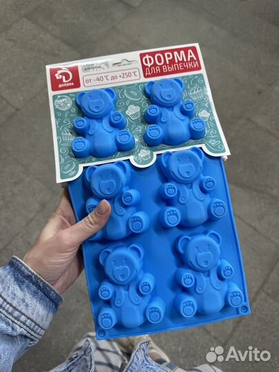 Форма для выпечки мишки силиконовая