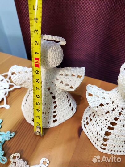 Ангелы и снежинки вязаные