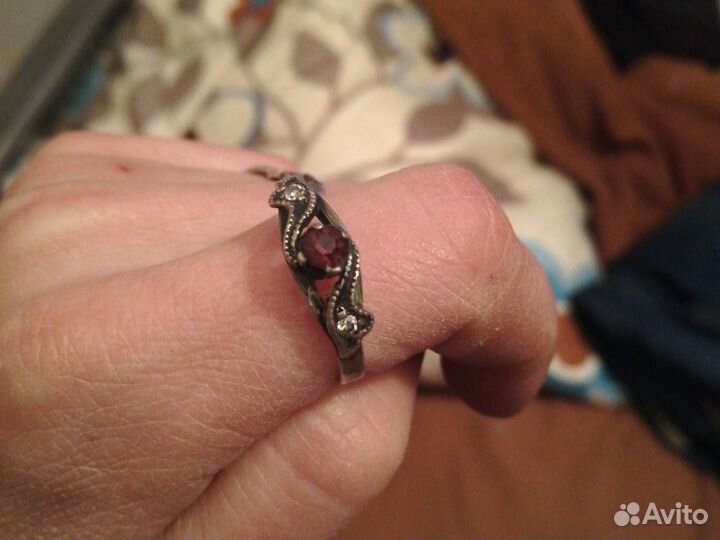 Серебряное кольцо с камнем СССР 875