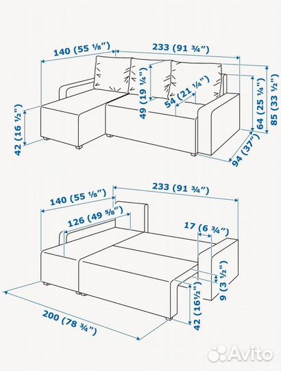 Угловой диван IKEA