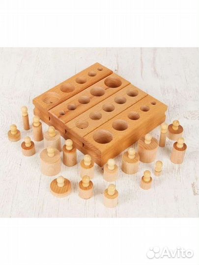 Развивающие игрушки цилиндры монтессори