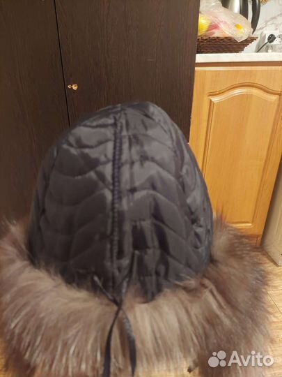 Шапка ушанка женская кожаная