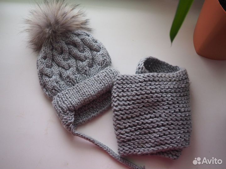 Шапка и снуд зимние на ребенка
