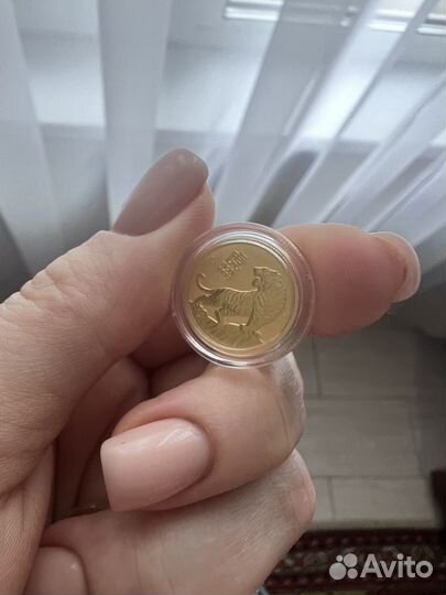 Золотая монета год тигра 1/10 унции