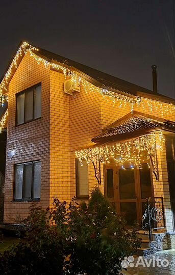 Украшение домов гирляндами