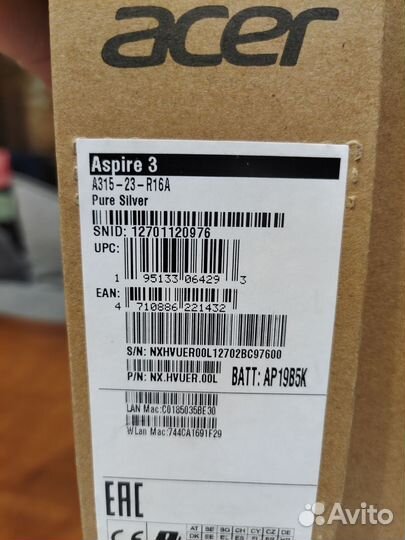 Ноутбук Acer aspire 3 a315 23 r16a FHD