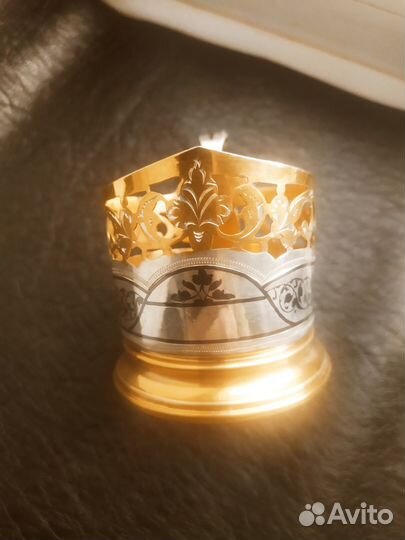 Серебряный подстаканник в коробке Кубачи СССР