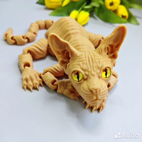 Кошка и котенок породы Сфинкс 3Д игрушки