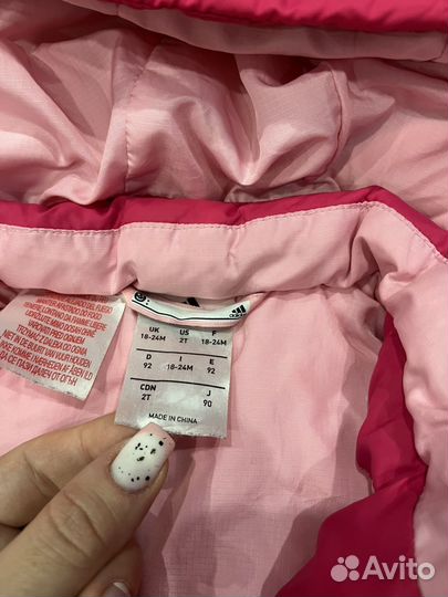 Пуховик adidas 92-98 + шапка