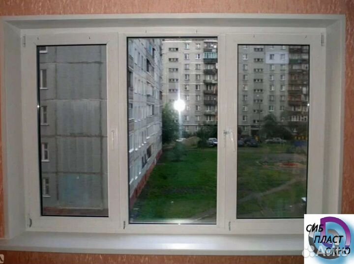 Окно пластиковое трехсекционное