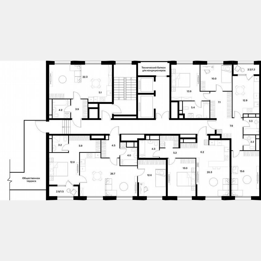 Квартира-студия, 35,5 м², 20/22 эт.