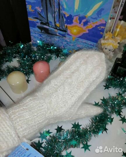 Варежки из собачьей шерсти (пуха)