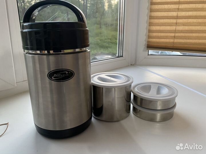 Термос для еды Biostal NR,Фонарь,Нож,Фляга