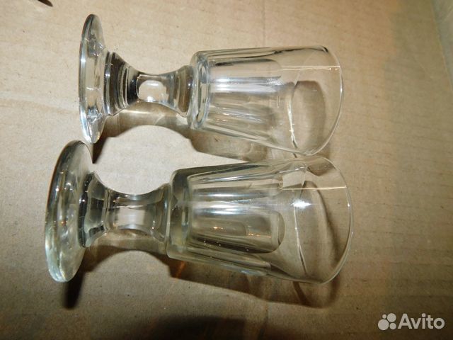 2 Антикварные, водочные рюмки лафитника ри,шлифова