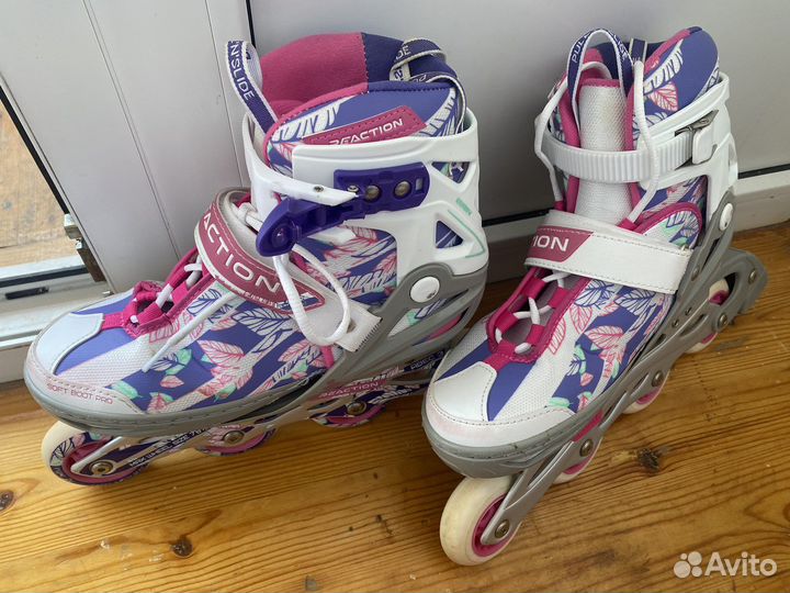 Роликовые коньки раздвижные reaction rainbow