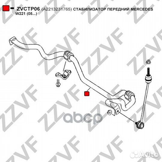 Стабилизатор передний zvctp06 zvctp06 zzvf