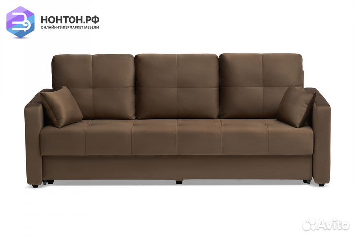 Диван еврокнижка Вита 3-х местный коричневый