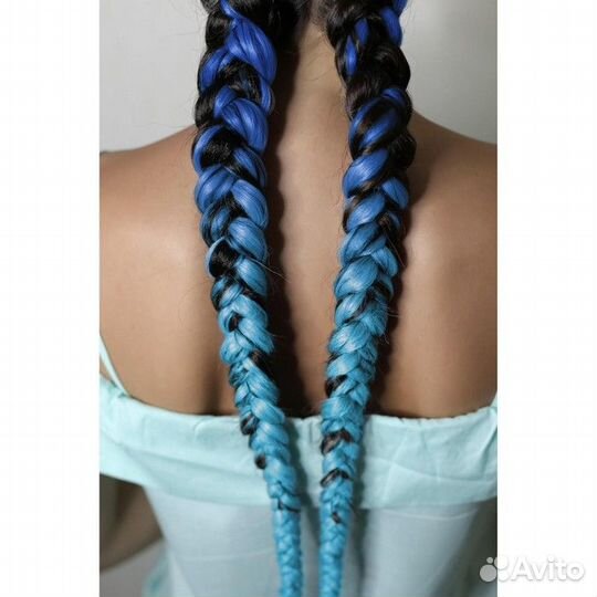 Канекалон амбре сине-голубой