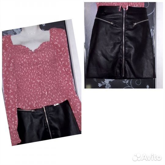 Кожаная юбка H&M