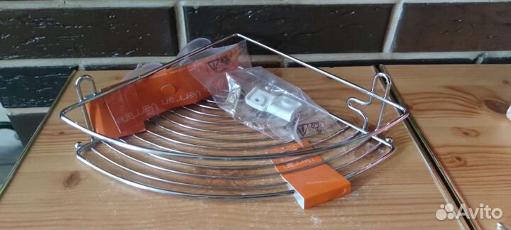 Угловая полка для ванной большая