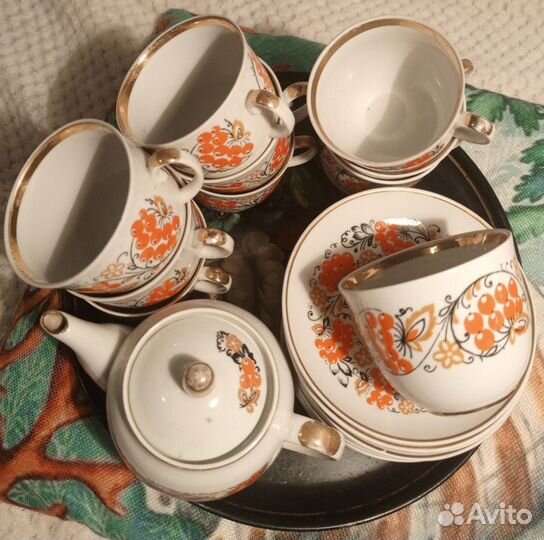 Сервиз СССР Рябина Барановский завод 21предмет