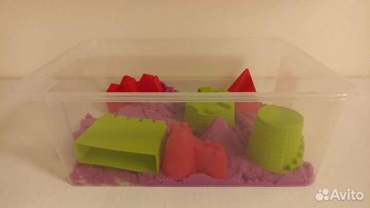 Кинетический песок с формочками для лепки