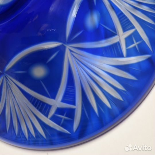 Ваза кобальтовое синее стекло СССР