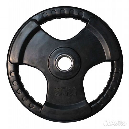 Диск обрезиненный ZSO черный 3 handle D-51, 25 кг