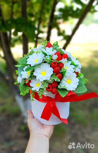 Букет ромашек, розы, букет цветов, букет из мыла