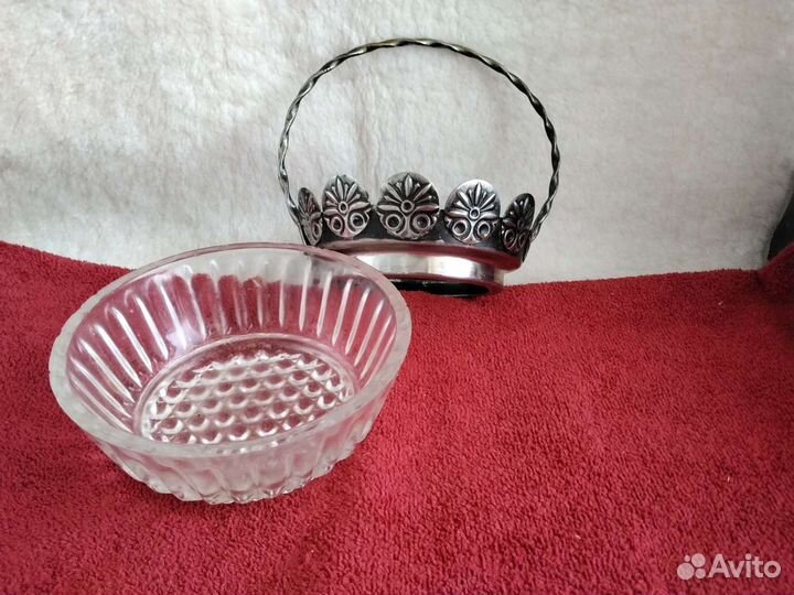 Конфетница с мельхиором СССР