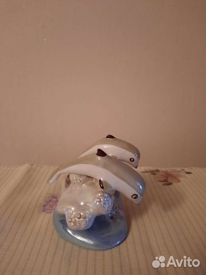 Статуэтка Дельфины на волнах(Сысерть) СССР 60 гг