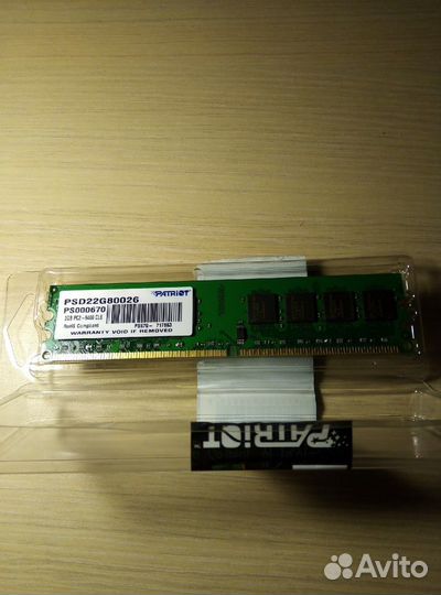 Новая оперативная память Patriot 2gb ddr2 800 MHz