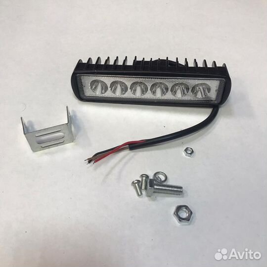 Фара узкая с радиатором LED (6 диодов)
