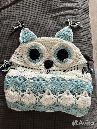 Плед с капюшоном Сова