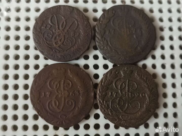 Монеты Екатерина 2) Елизавета)