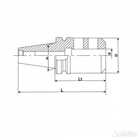 Патрон для концевых фрез BT50 DB-S-BT50W16100