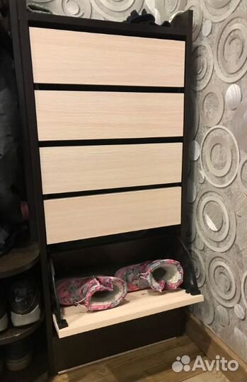 Компактная тумба для обуви Венге/Дуб молочный