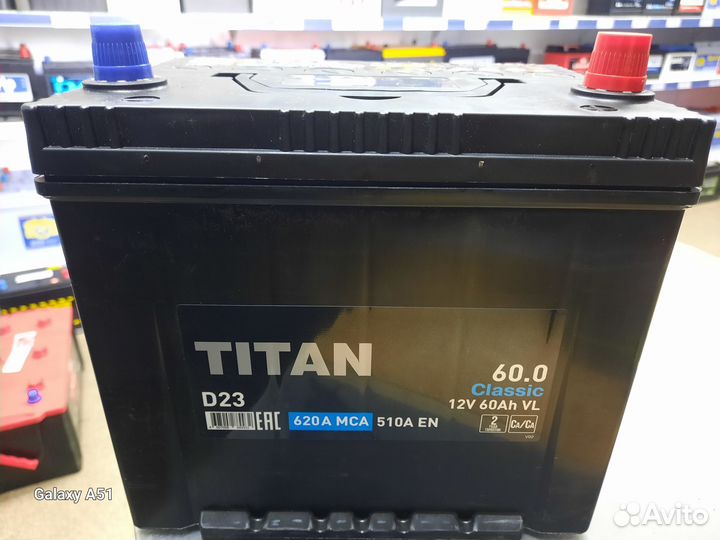 Aкб 60Ач Titan Classic Asia (Tubor) D23