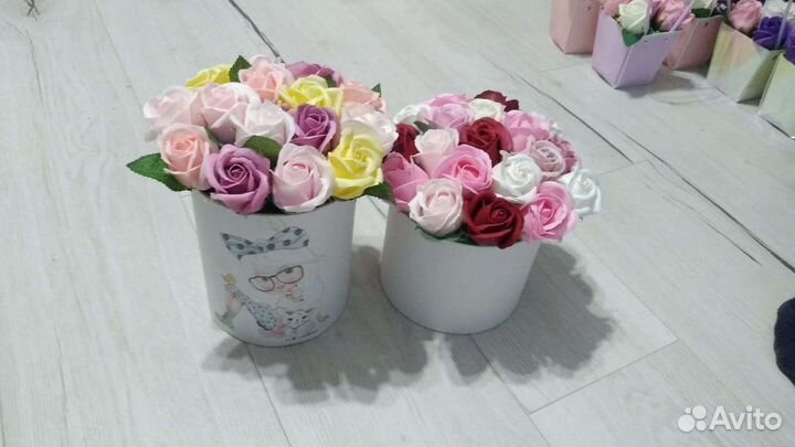 Цветочки из мыла, подарок