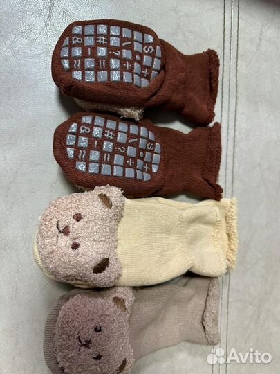 Зимние теплые детские носки со стопами