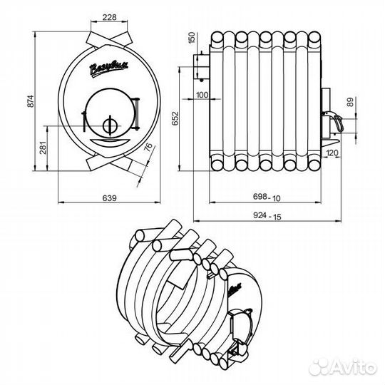 Отопительная печь Везувий аогт 02