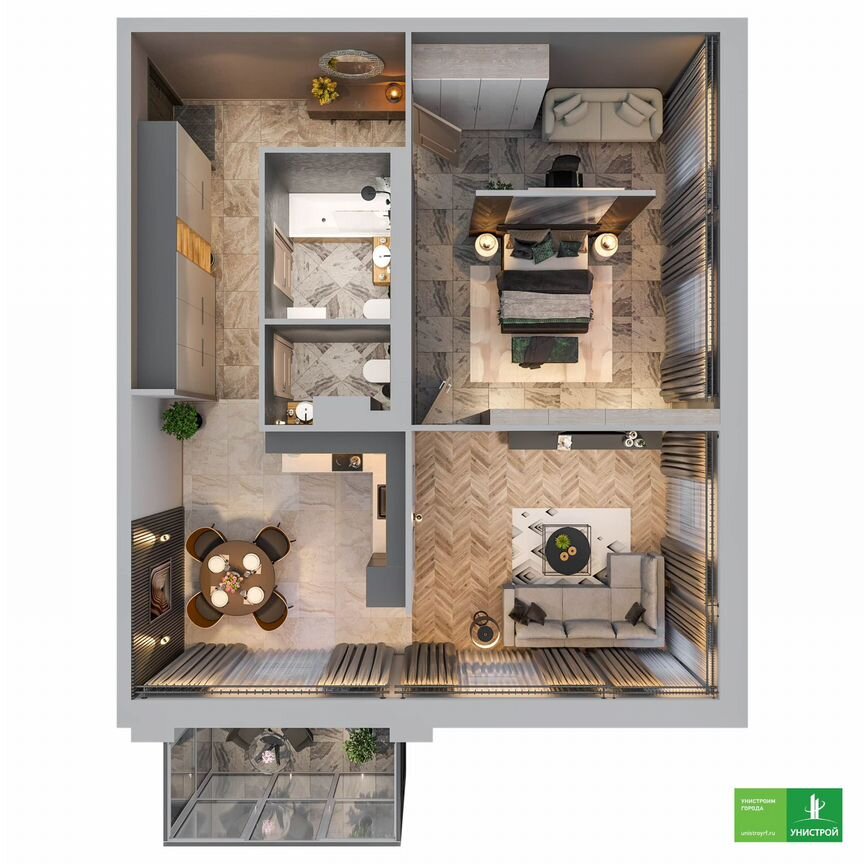 2-к. квартира, 73,8 м², 2/5 эт.