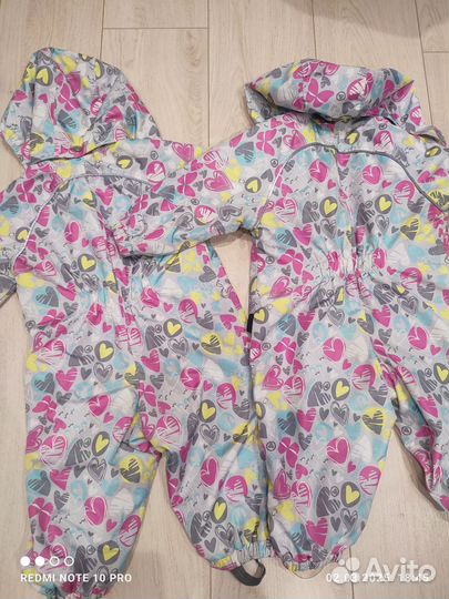 Комбинезон ветровик для девочки двойни