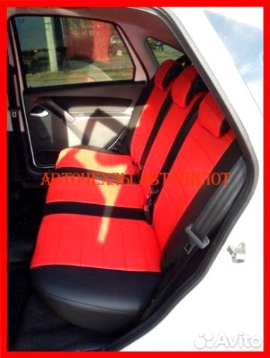 Чехлы Автопилот LADA Granta из экокожи чёрно-красн