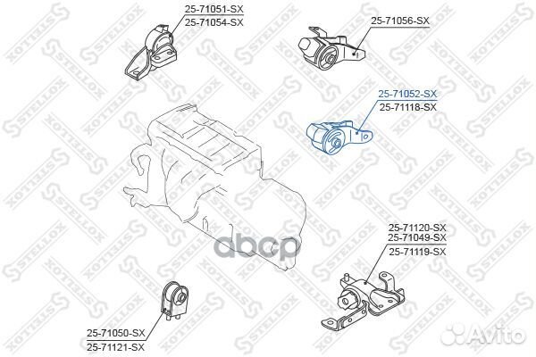 25-71052-SX подушка двс задняя Mazda 323 BJ/Pr