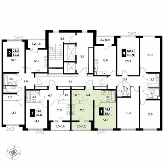 1-к. квартира, 38,4 м², 18/23 эт.