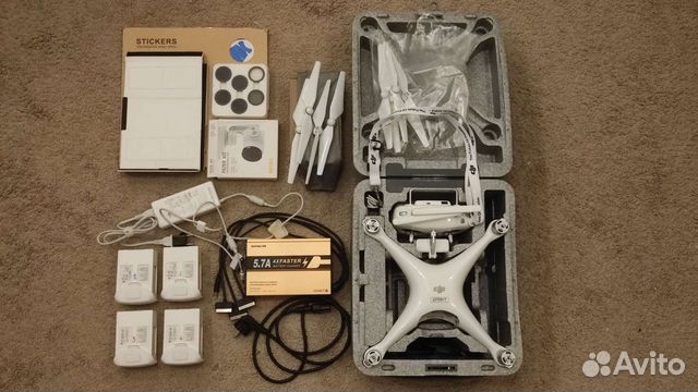 Квадрокоптер DJI Phantom 4 Pro 4 аккумул и подвес